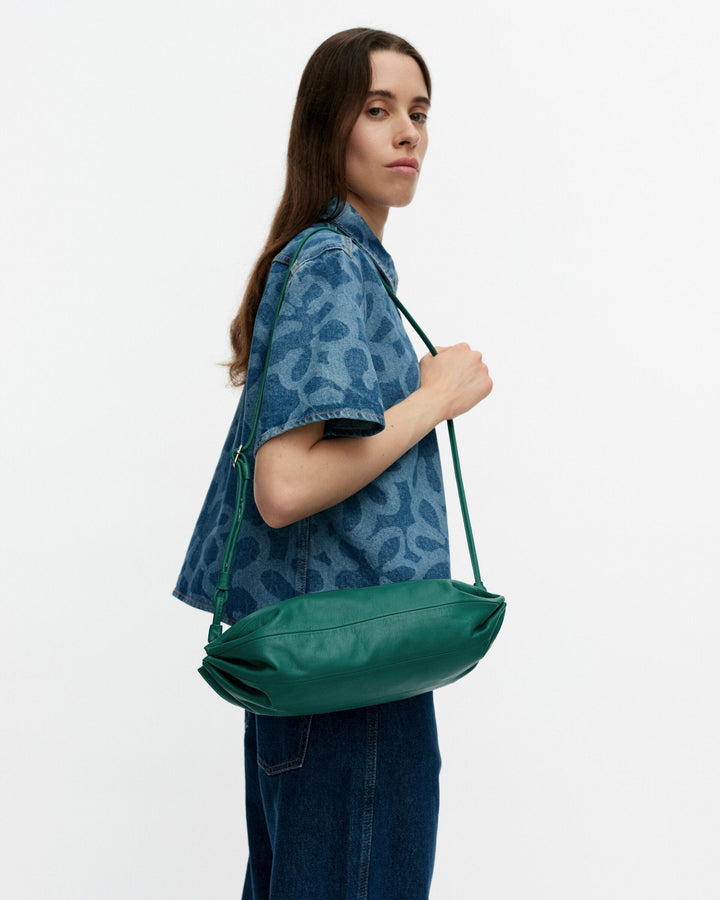 karla leather bag - dark green