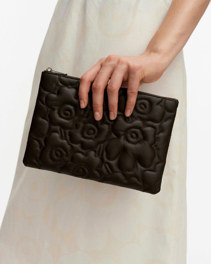 pouch bag unikko clutch - dark brown
