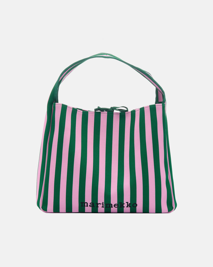 knitted bag large merirosvo shoulder bag - green/pink