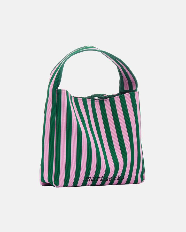 knitted bag large merirosvo shoulder bag - green/pink