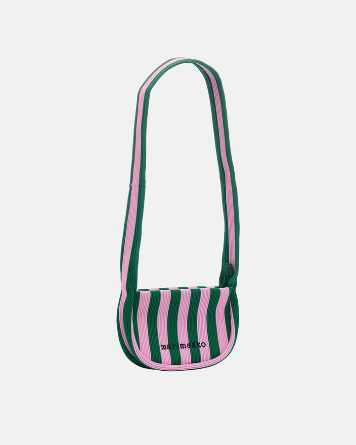 knitted crossbody merirosvo shoulder bag - green/pink