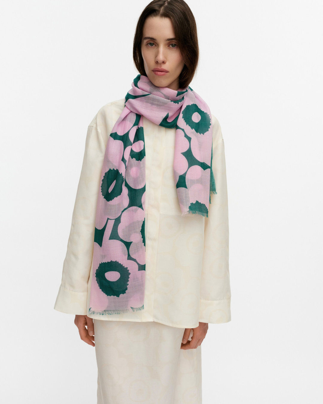 fiore unikko scarf - green/pink