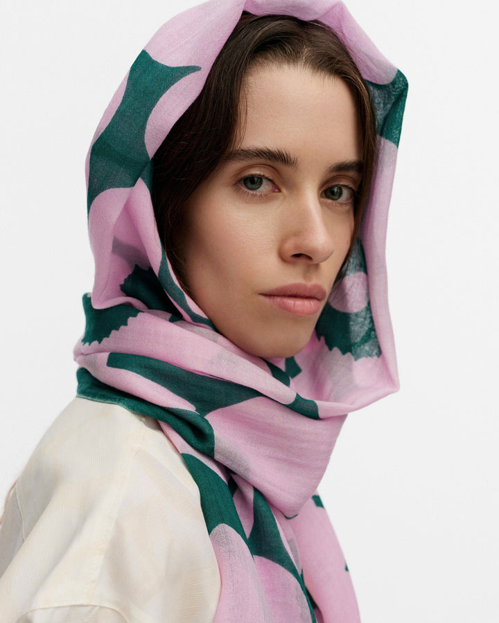 fiore unikko scarf - green/pink