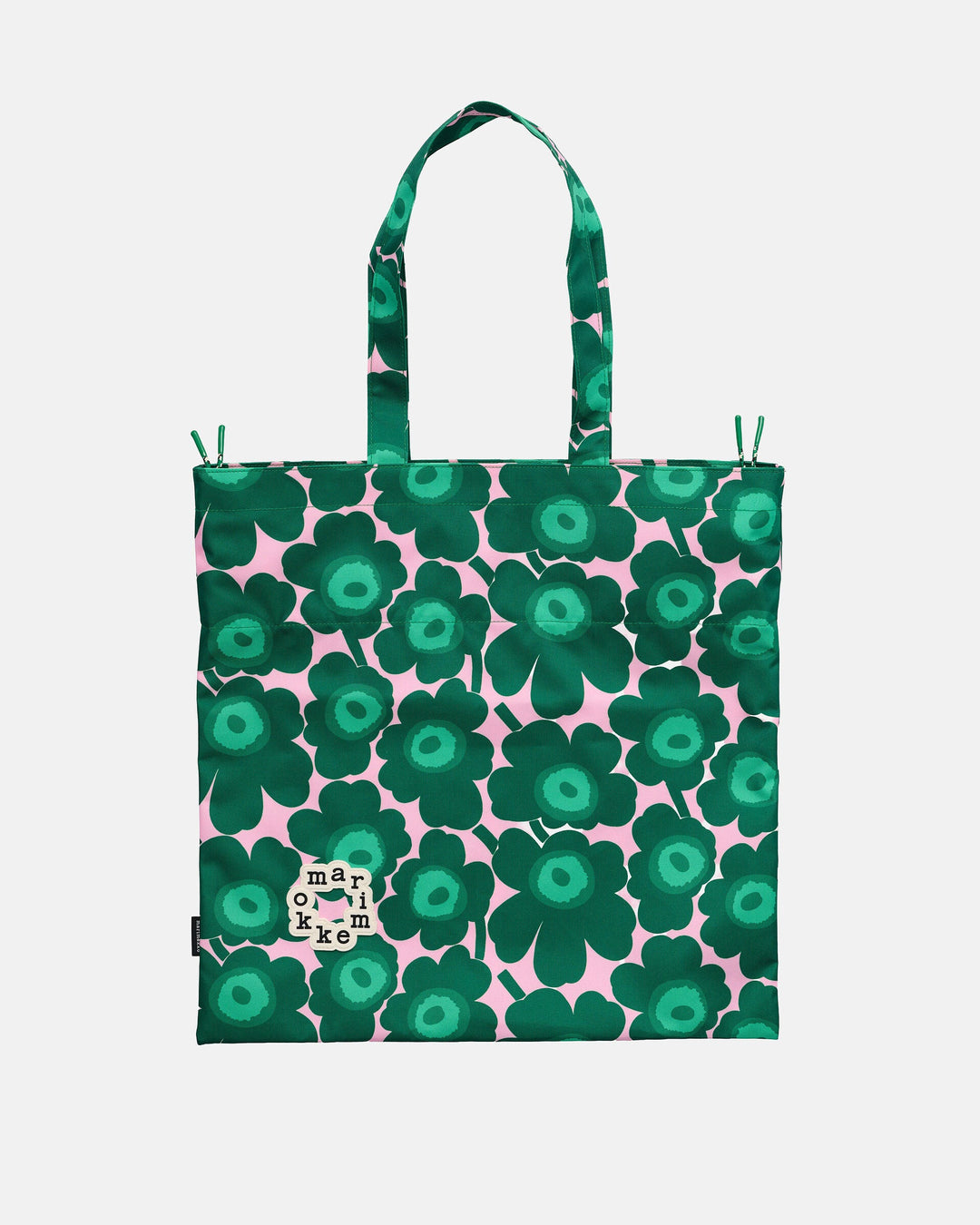 kioski metka mini unikko tote bag - green/pink