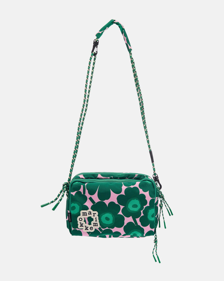 kioski kavari mini unikko shoulder bag - green/pink
