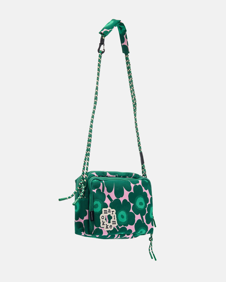 kioski kavari mini unikko shoulder bag - green/pink