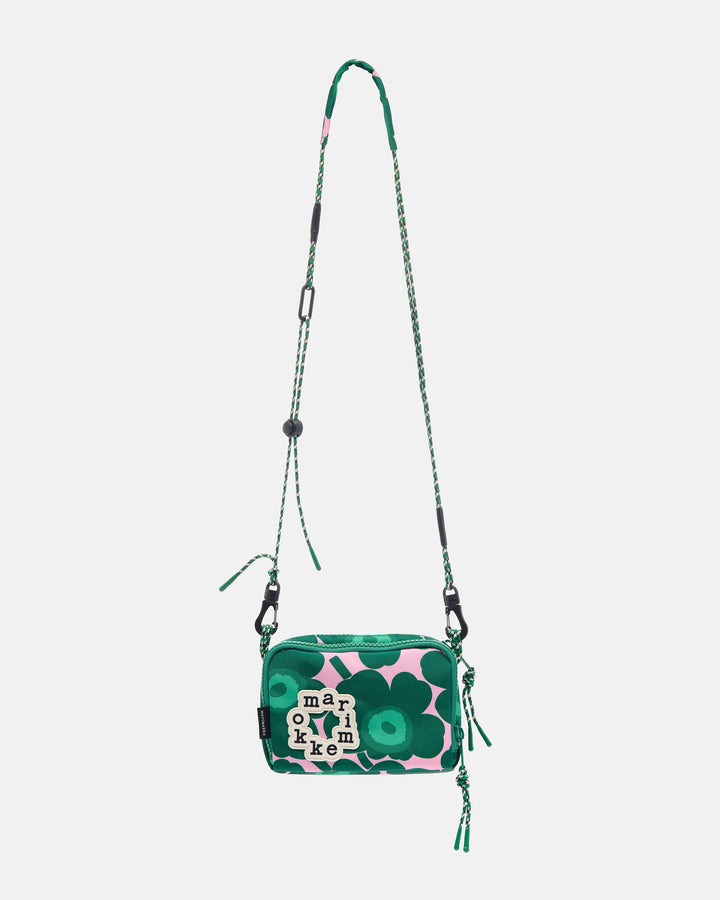 kioski iloisa mini unikko shoulder bag - green/pink