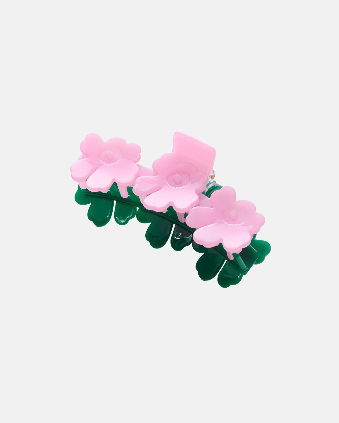mini unikko hair clip two-tone - green/pink