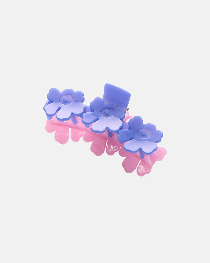 mini unikko hair clip two-tone - dark blue/pink
