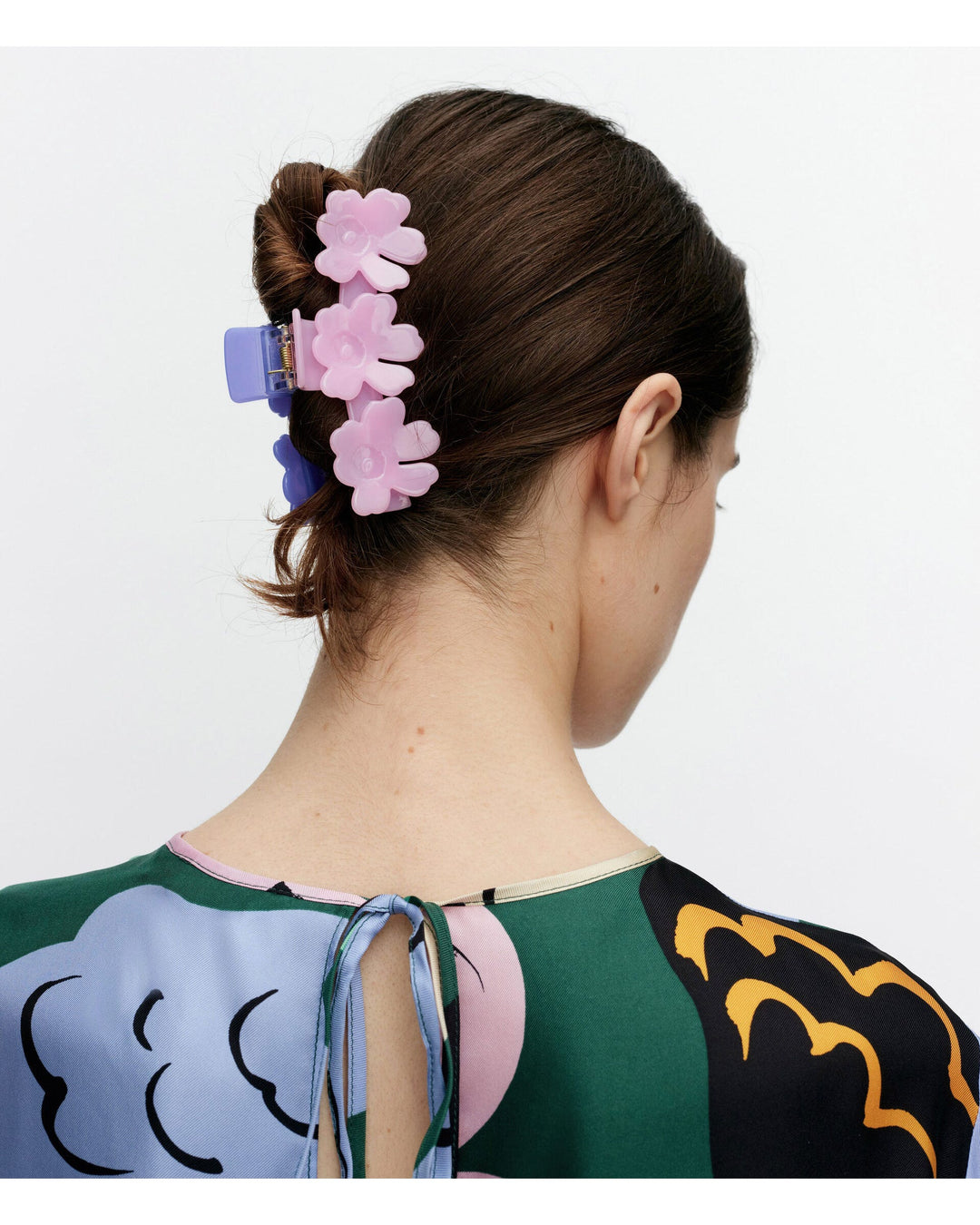 mini unikko hair clip two-tone - dark blue/pink