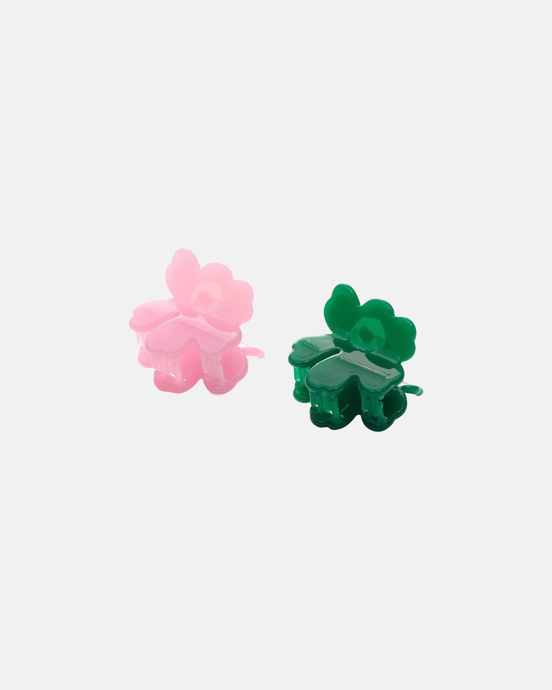 nano unikko hair clip set - green/pink