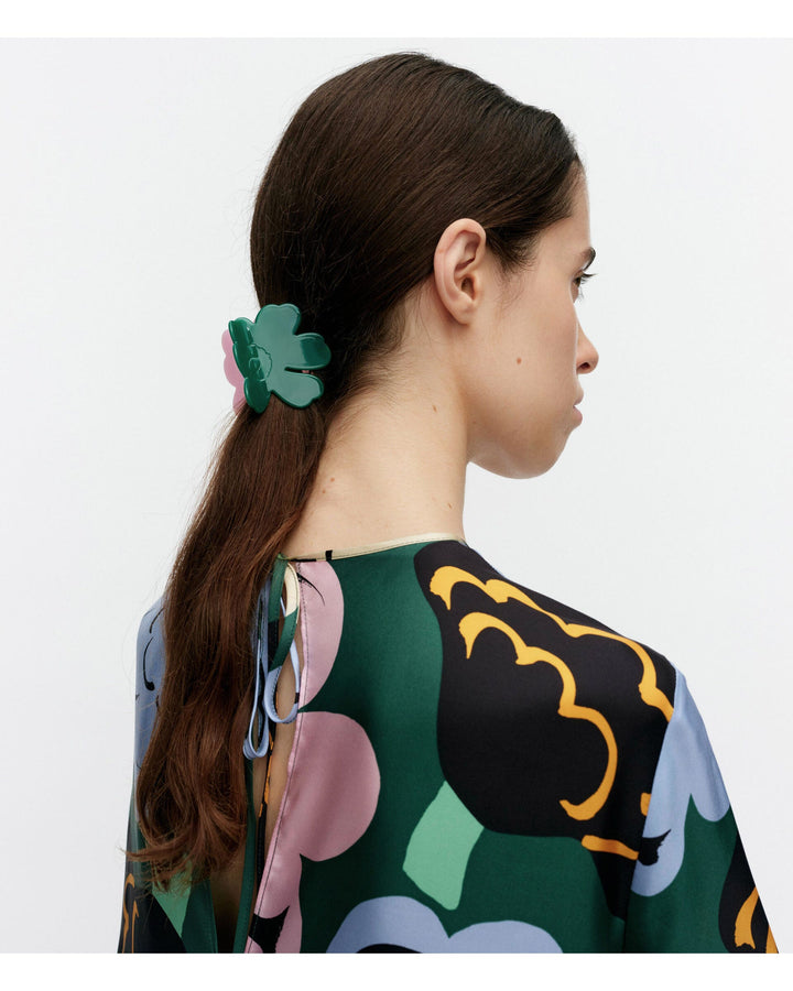 unikko hair clip small two-tone - green/pink