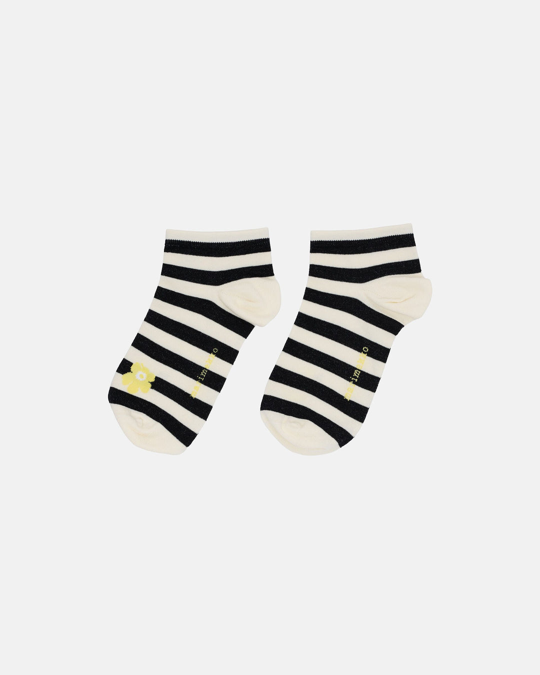 rasu tasaraita unikko ankle socks - black/white