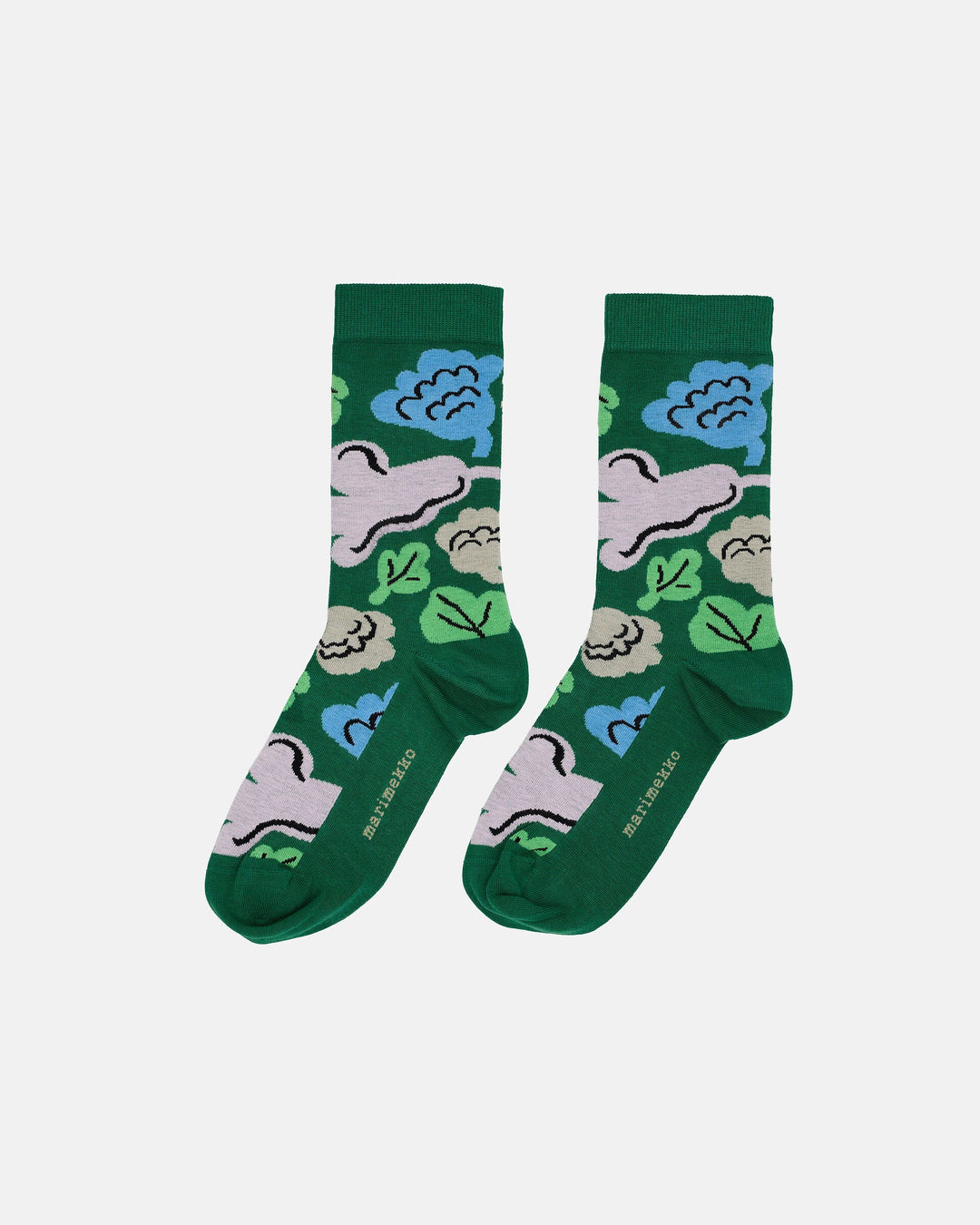 linjaus kukasta kukkaan socks - dark green