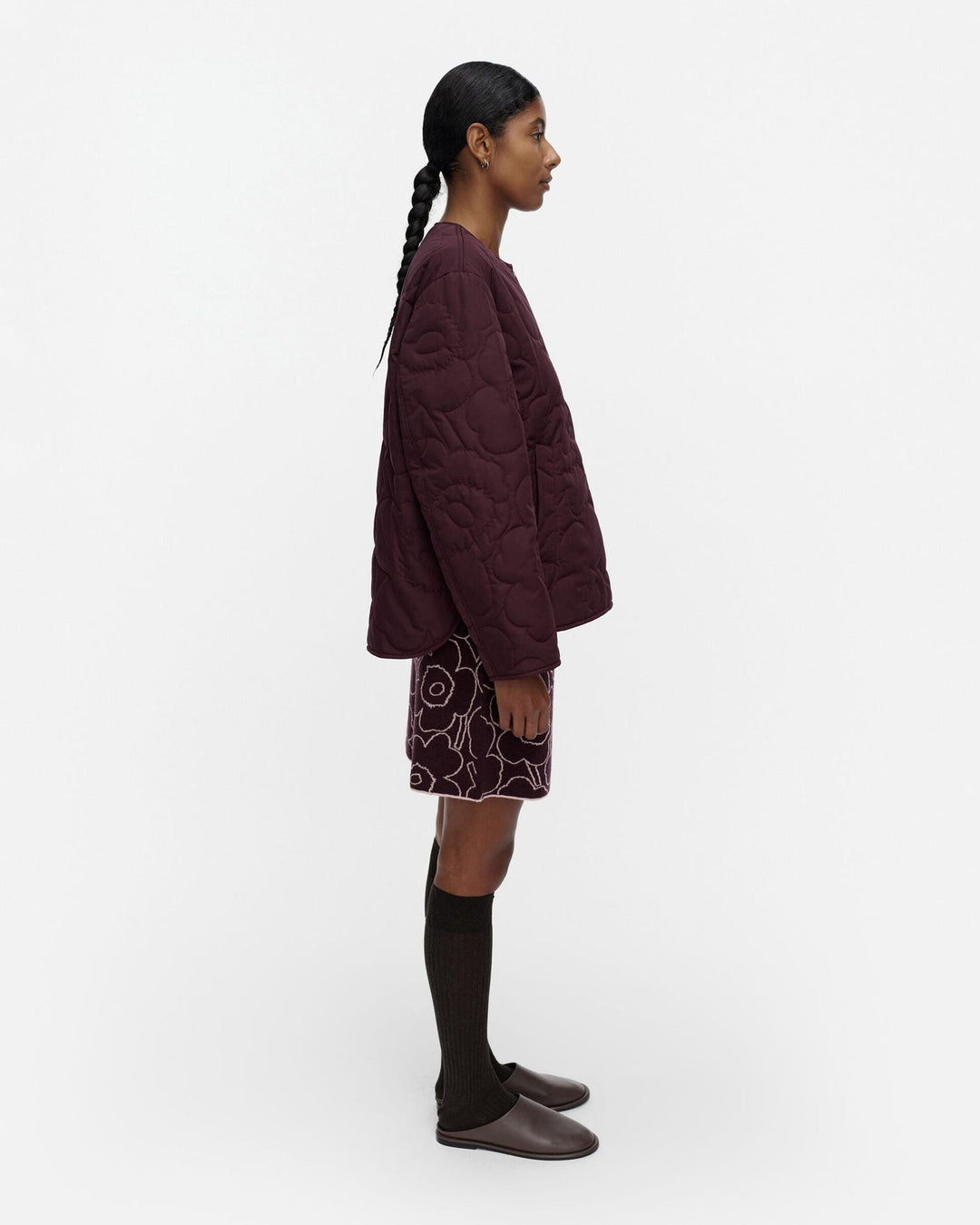 Kapseli Piirto Unikko Lightweight padded Coat - Merlot