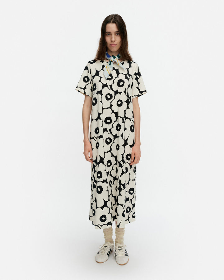 pisteinen unikko jersey dress - black/off-white