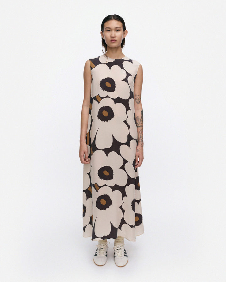 migot unikko cupro dress - light beige/black