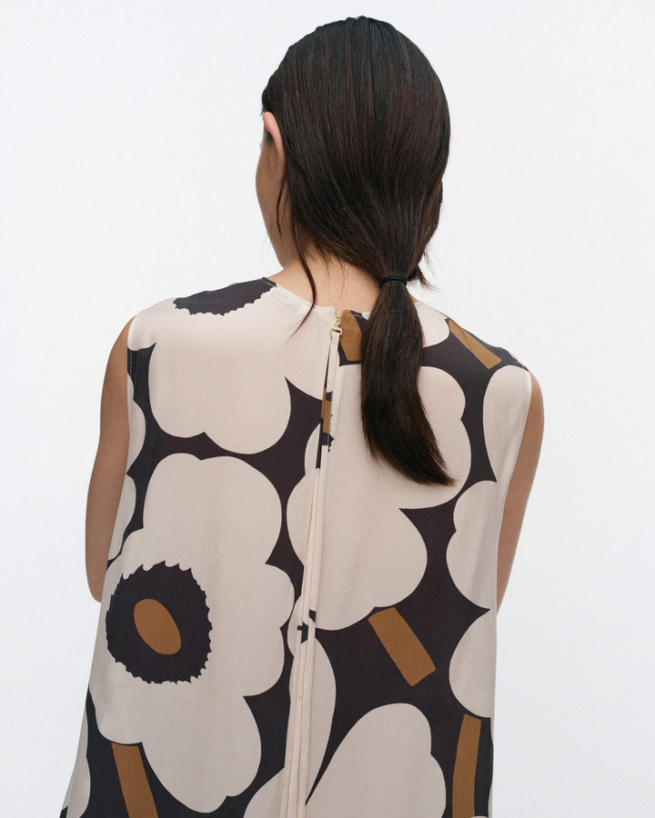 migot unikko cupro dress - light beige/black