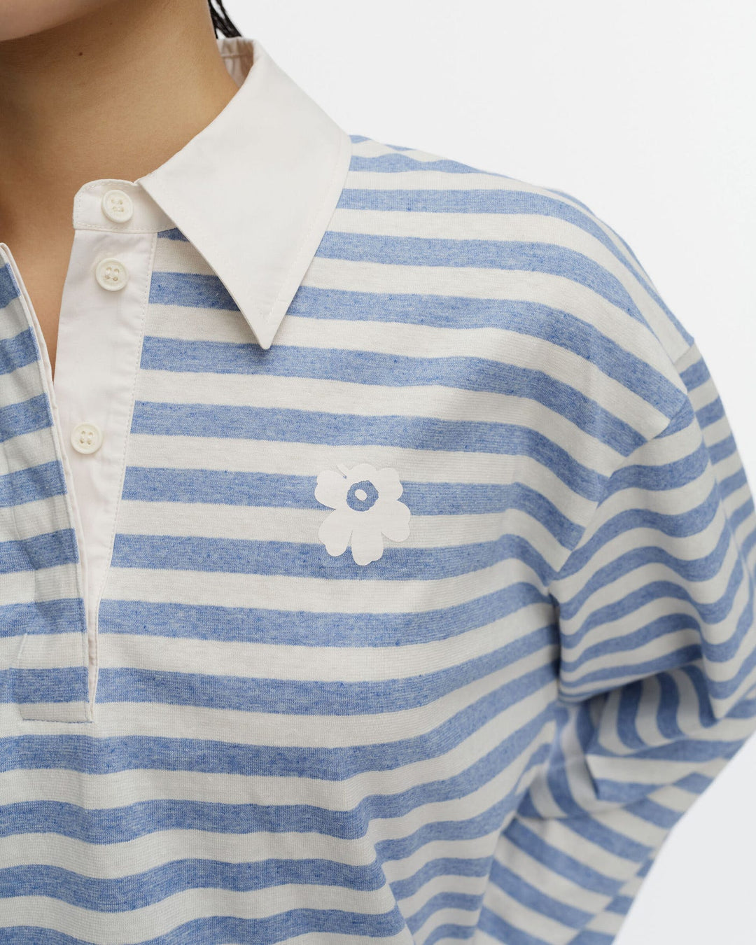 Kioski Kipinä Tasaraita Unikko Jersey Polo Shirt - Blue