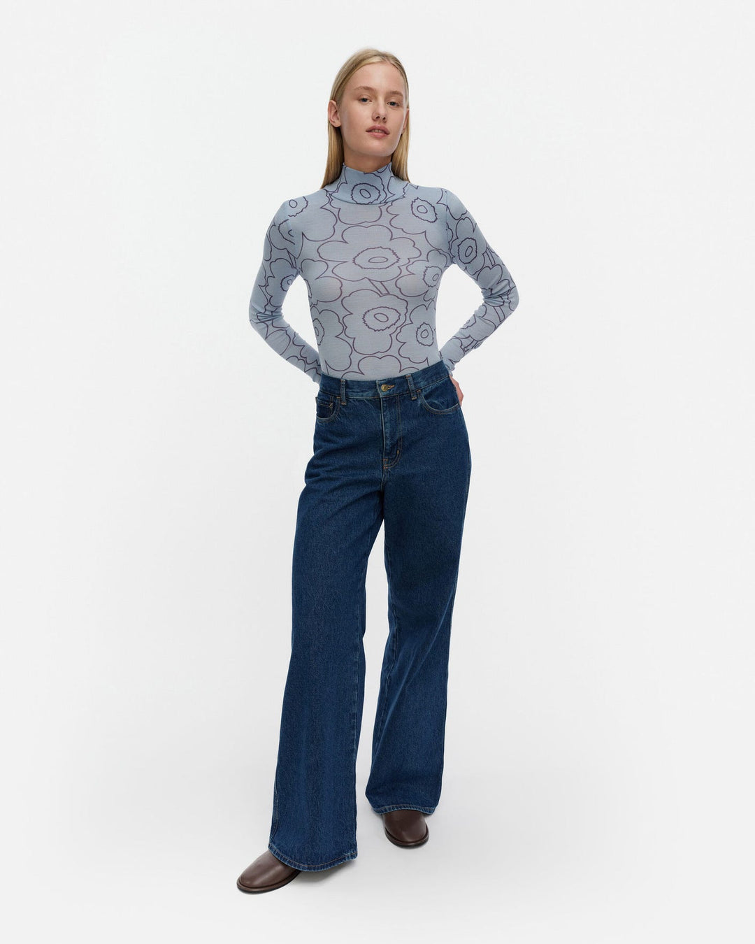 Häilyvä Piirto Unikko Rib Turtleneck Shirt