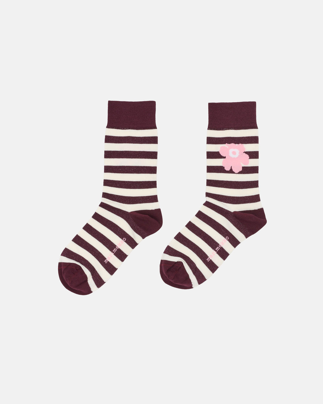 Kasvaa Tasaraita Unikko One Socks - Burgundy