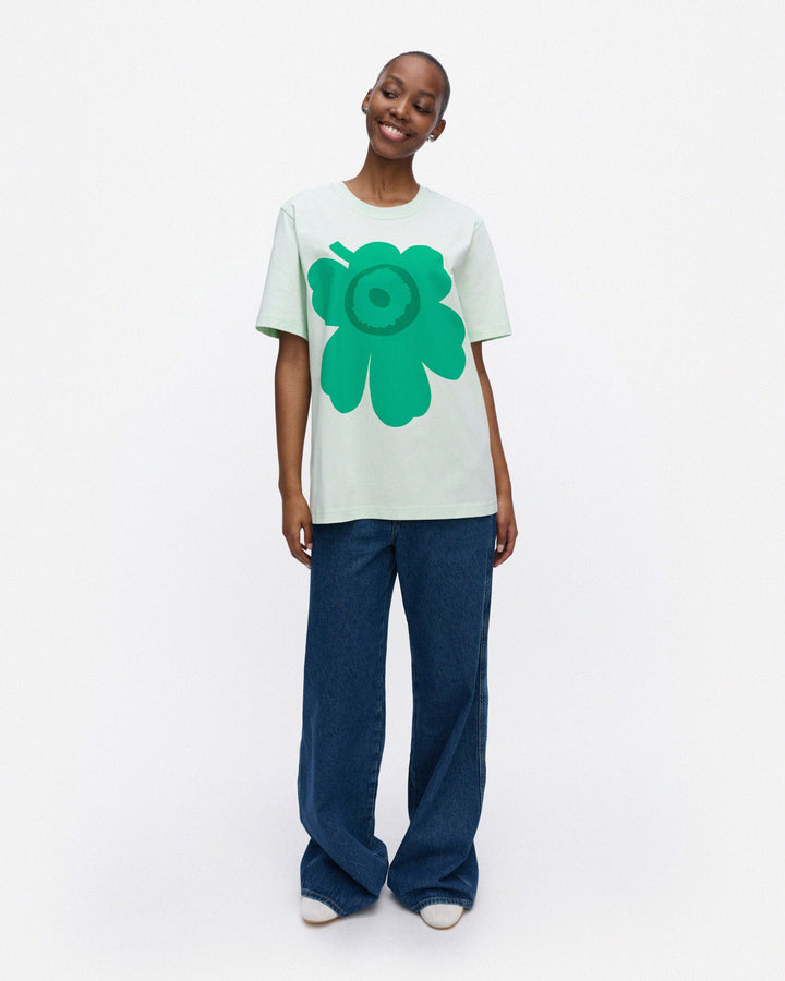kioski embla unikko placement t-shirt - mint green
