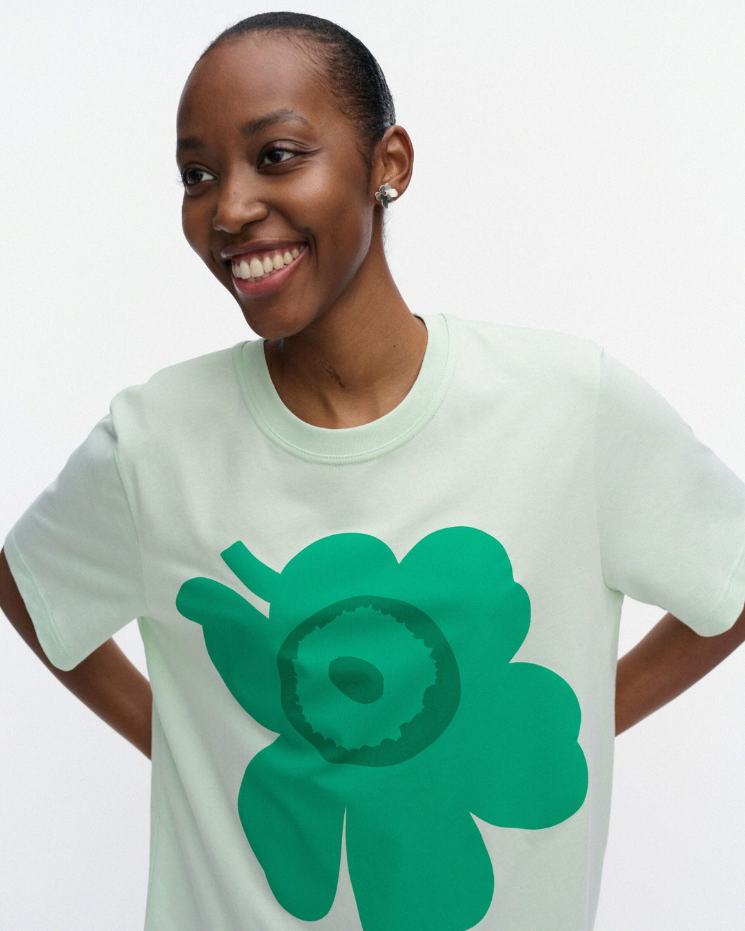 kioski embla unikko placement t-shirt - mint green