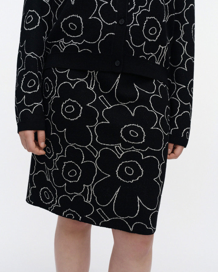 Vapaus Piirto Unikko Knitted Skirt - Black