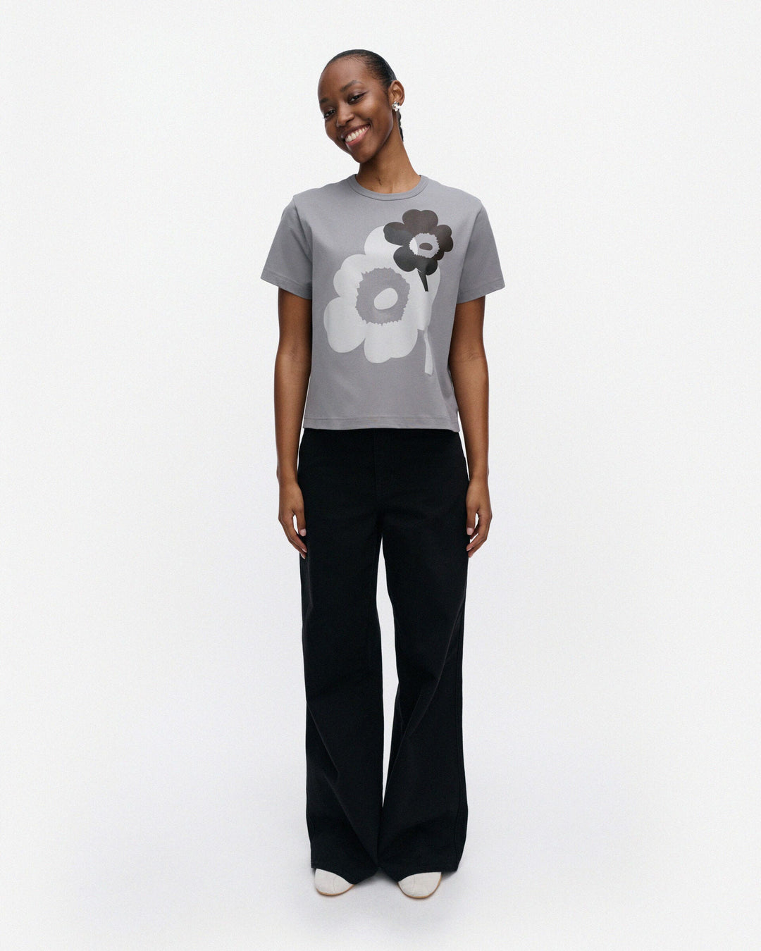 Kioski Rauha Unikko Placement t-shirt - Grey