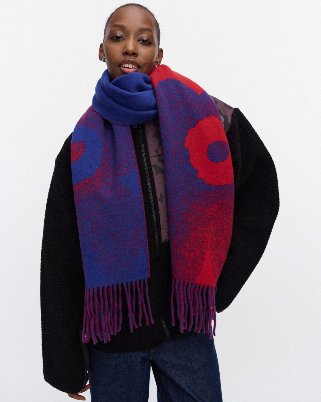 Onnekas Unikko Kioski Scarf - Red/Blue