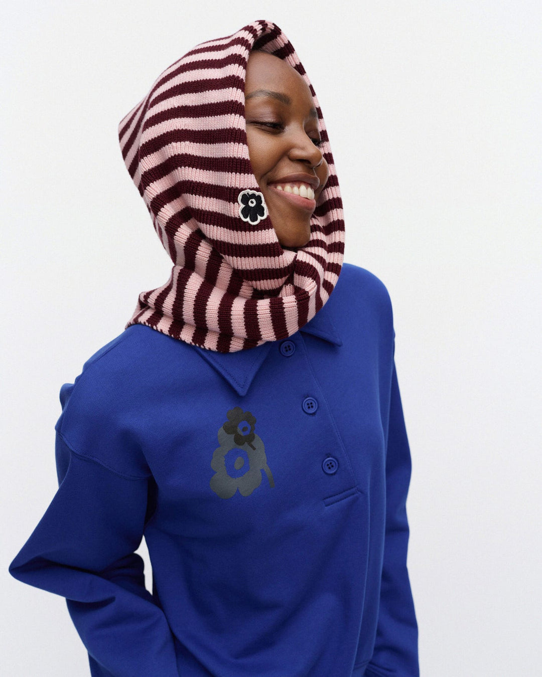 Kioski Banneri Tasaraita scarf - Pink/ Plum