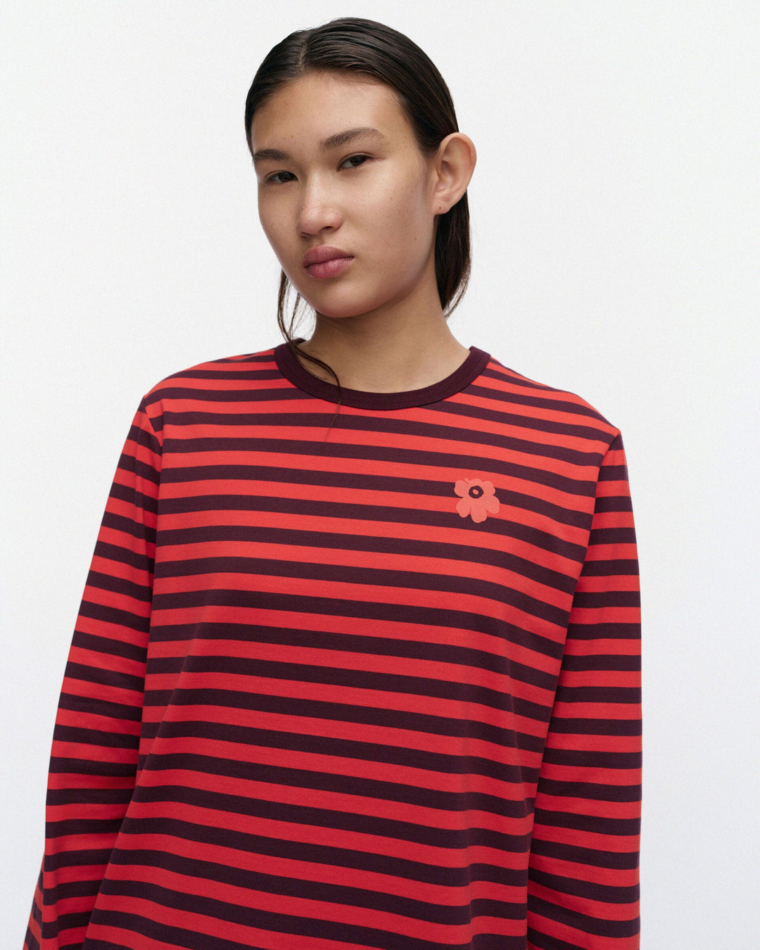 Kioski Tasaraita Unikko Jersey Long Sleeve Shirt - Red