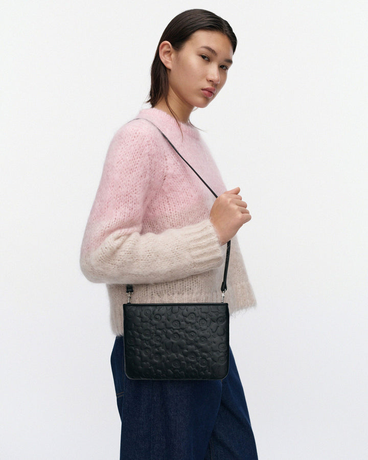 Vieno Mini Unikko Leather Bag - Black