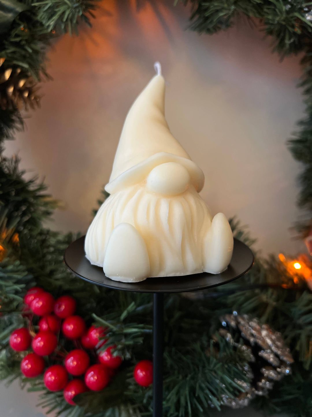 Cute Gnome Scented Christmas Candle: Clementine & Sage