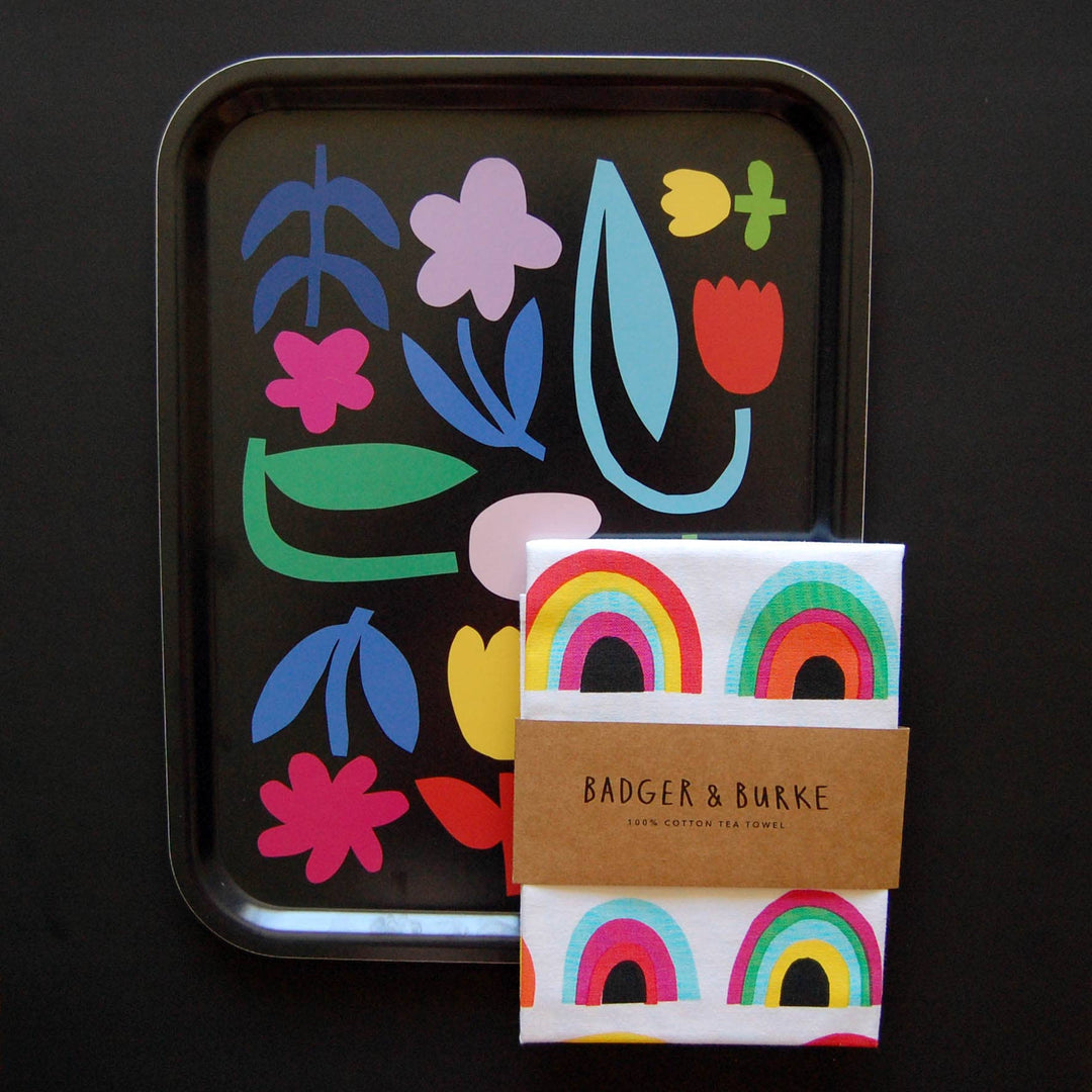 Flower Garden Large Birch Tray