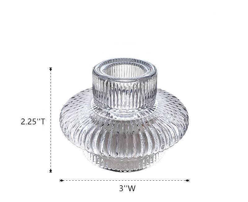 Double Sided Glass Candle Holder - Rounded Edge