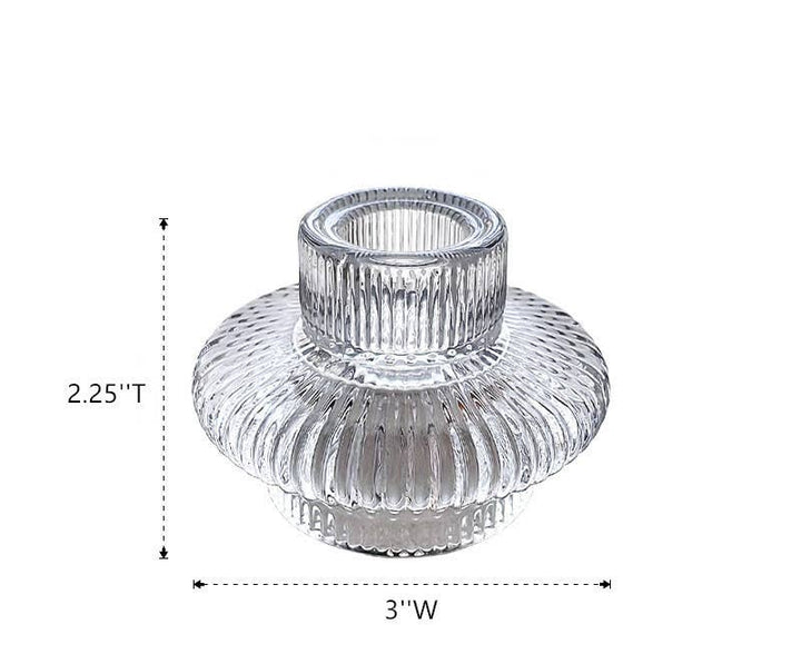 Double Sided Glass Candle Holder - Rounded Edge