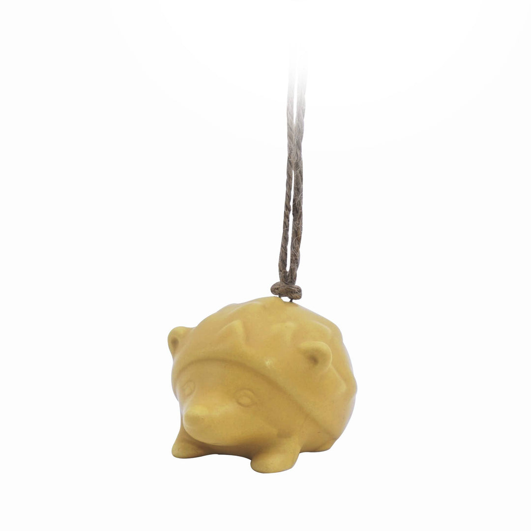 Ceramic Hedgehog Ornament - Yellow