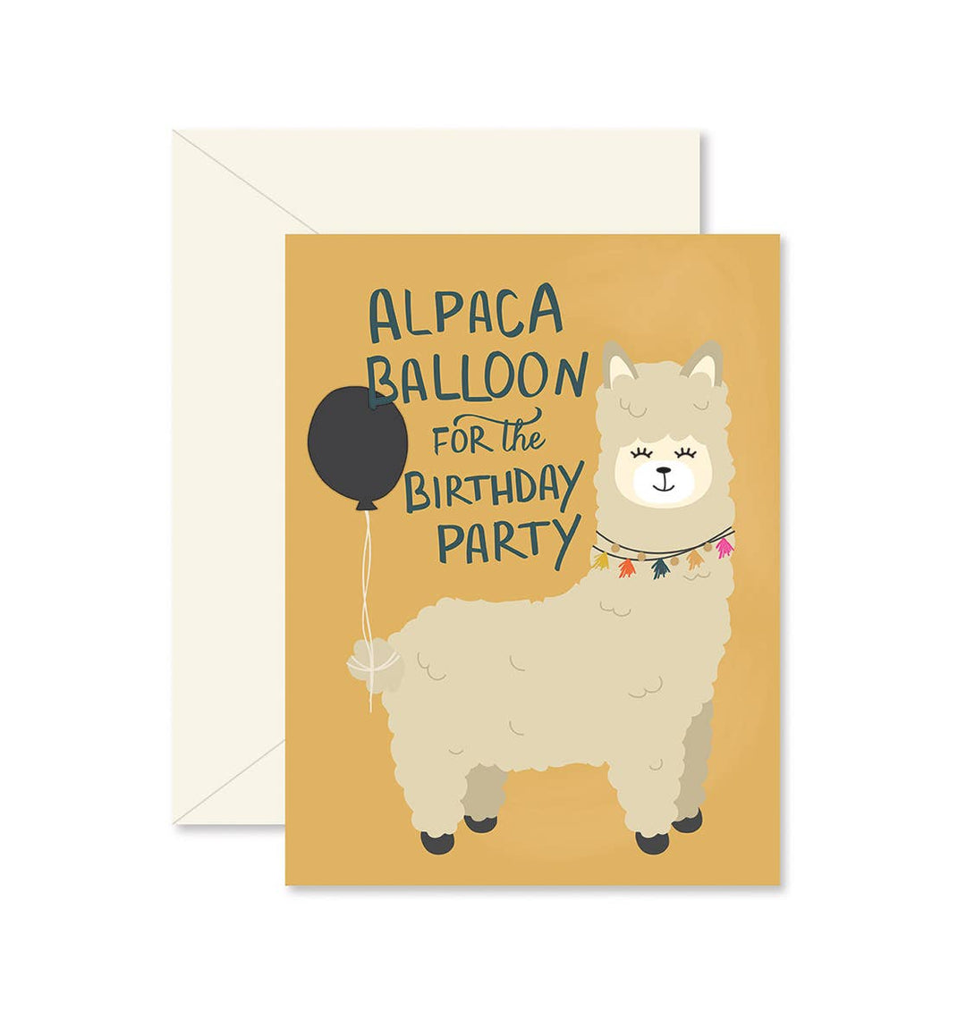 Alpaca Balloon Birthday Greeting Card