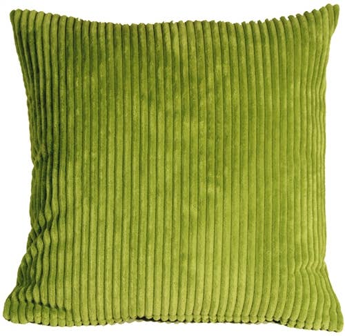 Wide Wale Corduroy Green Throw Pillow 22" x 22"