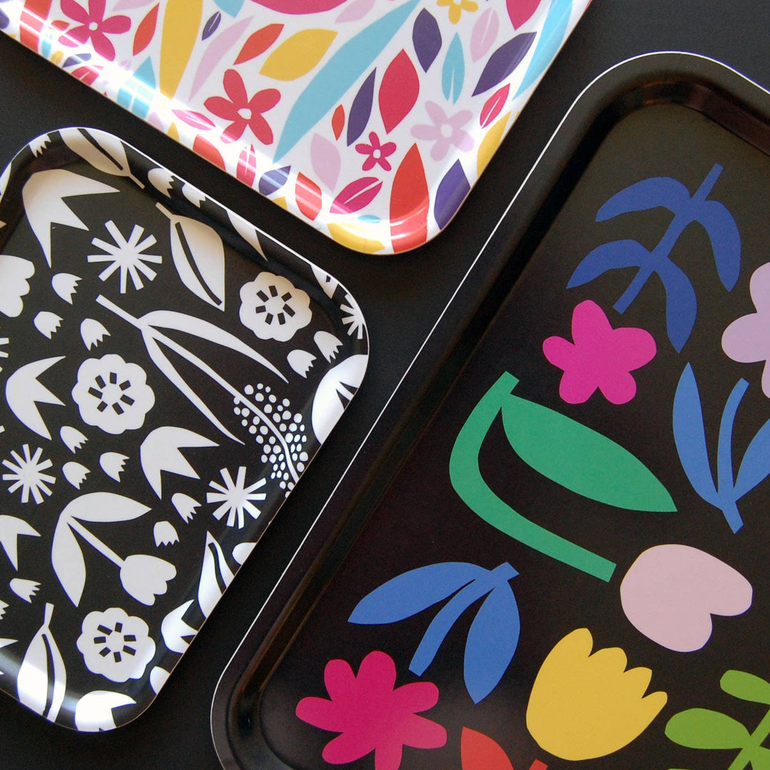 Flower Garden Large Birch Tray
