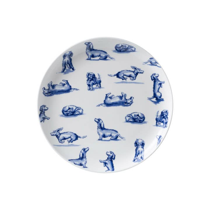 Blue Delft Dachshund Nhaan breakfast plate