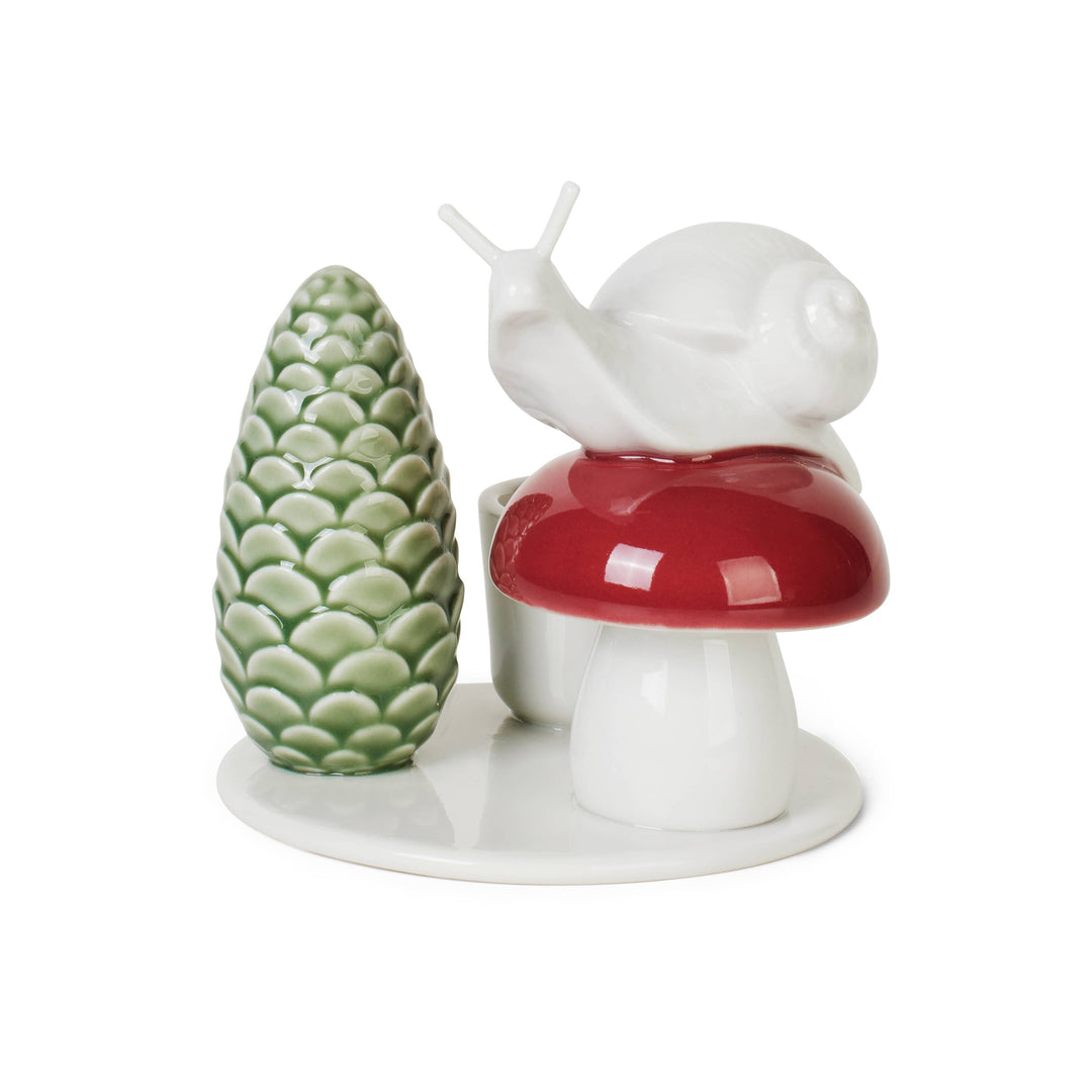 Winter Stories Snail & Mushroom Candlestick Holder