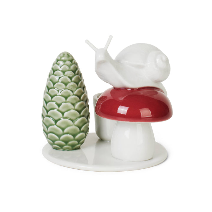 Winter Stories Snail & Mushroom Candlestick Holder