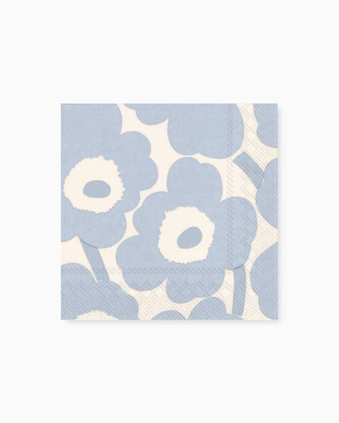 unikko cocktail paper napkins - cream light blue