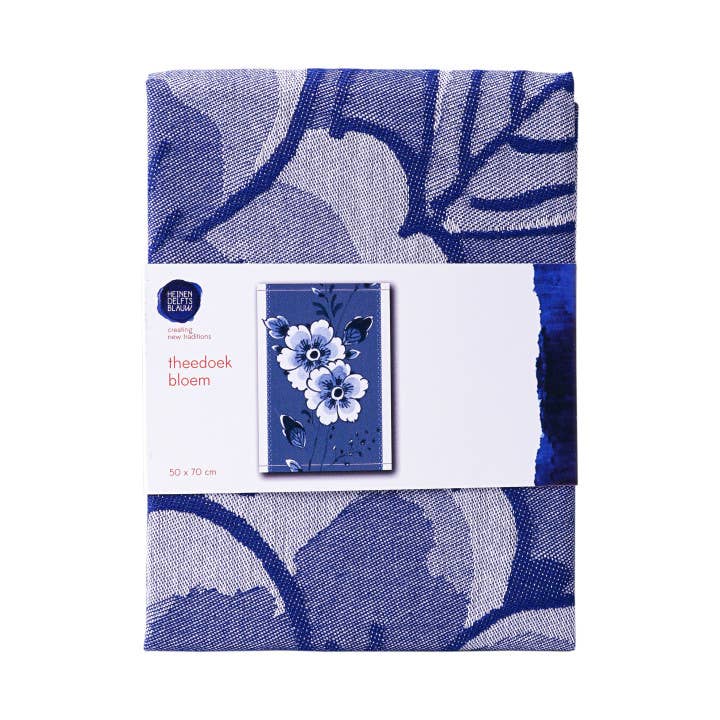 Delft Blue Flower Tea Towel