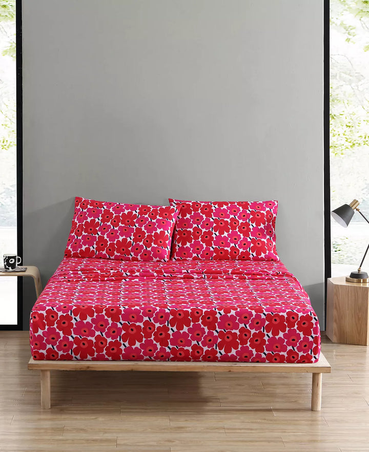 mini unikko red sheet set - king