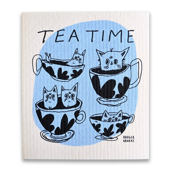 Tea Time Sponge Cloth / Dishcloth