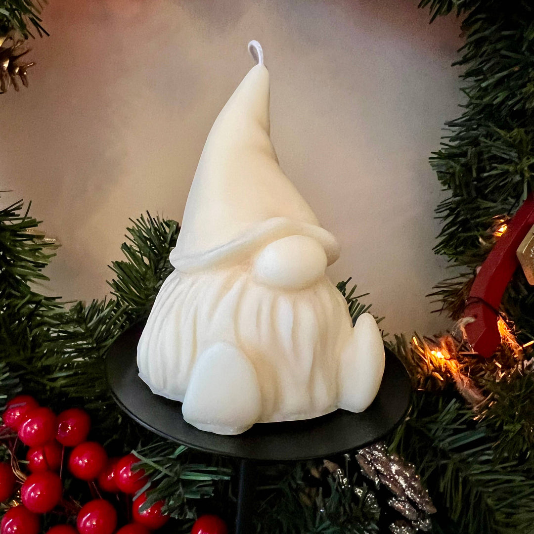 Cute Gnome Scented Christmas Candle: Clementine & Sage