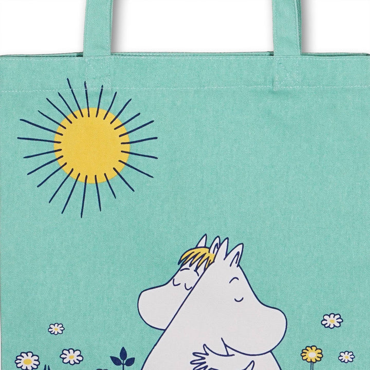 Moomin Hug Recycled Teal Cotton Tote Bag